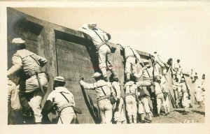 Military, American Soldiers on the Obstacle Course, RPPC