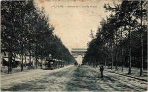 CPA AK PARIS 17e Avenue de la Grande Armee TRAM VAPEUR (977635)