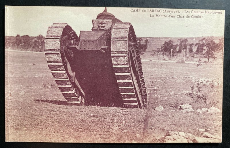 Mint France Real Picture Postcard Pre WW2 Camp Larzac Tank Maneuvers Combat