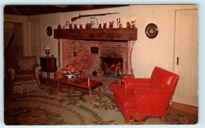 LACONIA, New Hampshire NH ~ Fireplace HICKORY STICK FARM Restaurant Postcard