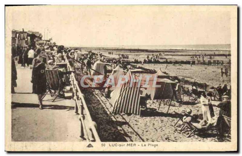 Old Postcard Luke on the beach sea