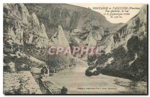 Old Postcard Fontaine de Vaucluse Vausluse General view Lake and gigantic rock