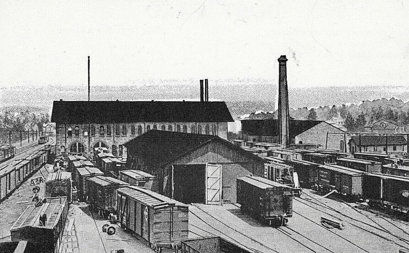 Postcard Early View of Erie Railroad Shops in Kent, OH. Reprint       R1