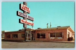 Henderson North Carolina Postcard Lake Drive Steak House Building 1960 Unposted