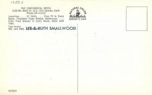 Autos Continental Motel roadside 1950s Salinas California Roberts postcard 6979