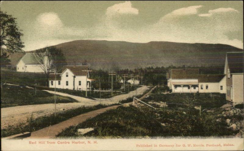 Centre Harbor NH Red Hill Road Bldgs GW Morris c1905 Postcard