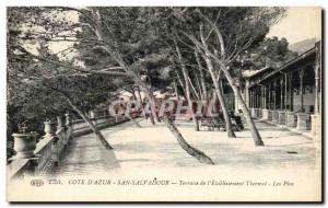 Old Postcard Cote D & # 39Azur San Salvadour Terrace De L & # 39Etablissement...