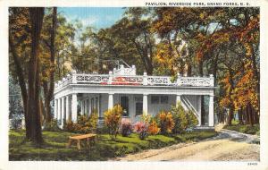 Grand Forks North Dakota Riverside Park Pavilion Antique Postcard K27466