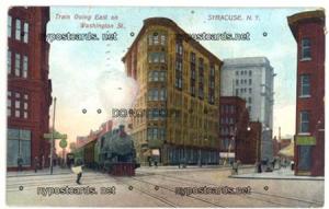 Train on Washington St, Syracuse NY