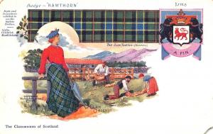 The Clanswomen of Scotland Badge-Hawthorn Clan Tartan Postcard