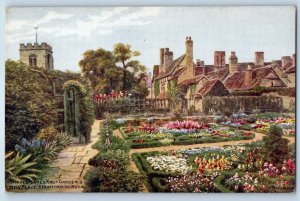 Stratford-on-Avon England Postcard Shakespeares Knot Garden and New Place c1910