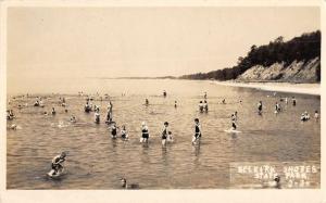 Selkirk Shores State Park B.C. Canada scenic view bathers real photo pc Z19573