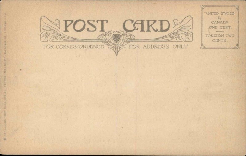 Chicago IL River PF Volland Arts & Crafts c1915 Postcard