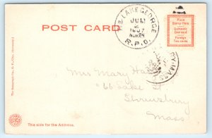 NY Lake George New York Kattskill Bay Fishing Cove Boat Postcard