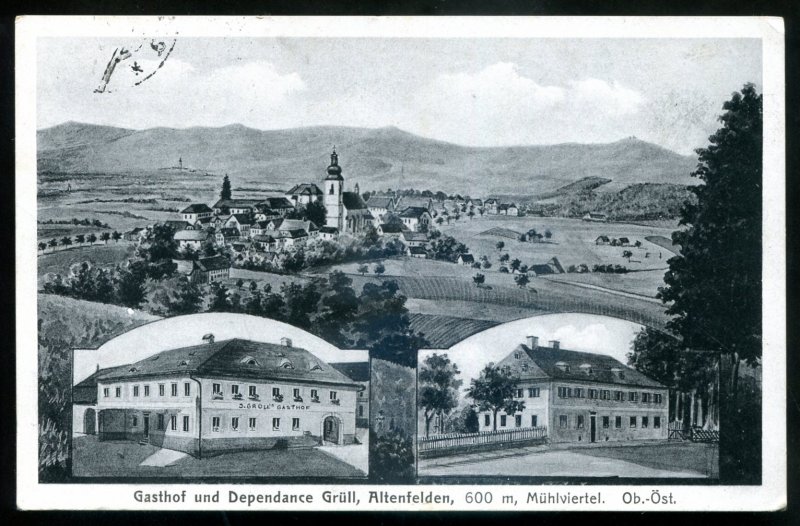 dc1971 - AUSTRIA Altenfelden Postcard 1930 Gasthof. Dependance Gruell