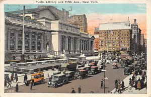 Public Library Fifth Ave New York City NY USA Postcard