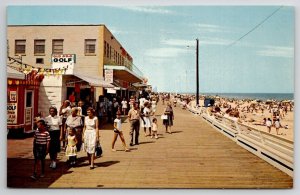 Rehoboth Beach DE Beach And Boardwalk Delaware Postcard C33