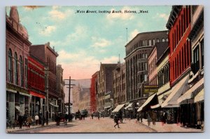 J97/ Helena Montana Postcard c1910 Main Street Stores People 378