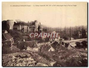 Old Postcard Large Format Angles Sur L & # 39Anglin Vue Generale Le Chateau W...