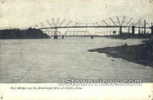 High Bridge over Mississippi River - Clinton, Iowa IA