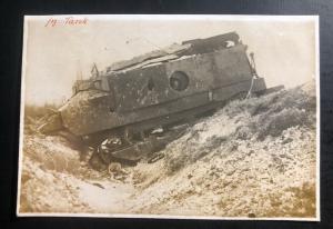 Mint WW2 RPPC Real Picture Postcard English Tank On Road