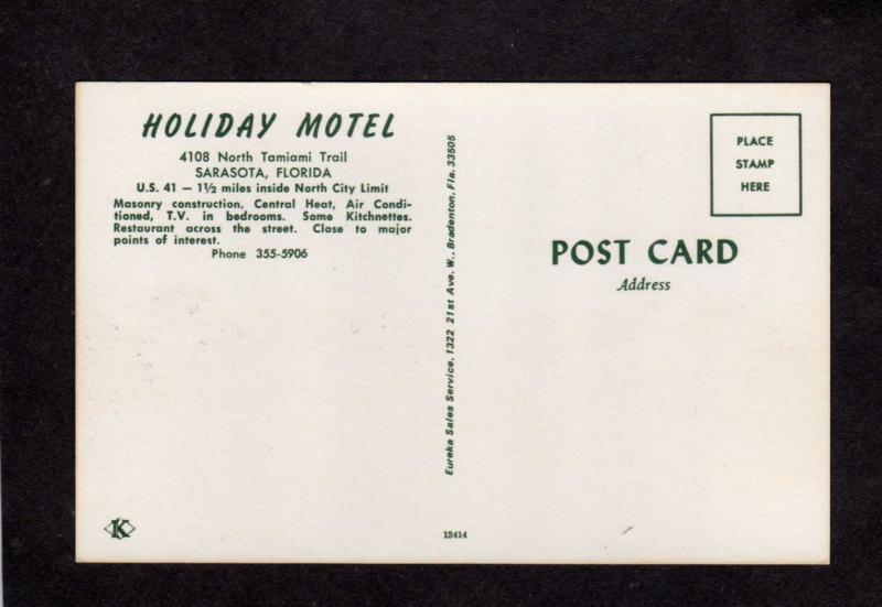 FL Holiday Motel Sarasota Florida Postcard US Route 41