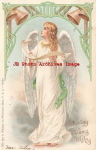 Christmas, Whitney, Angel Singing a Song Under Bells, Art Nouveau