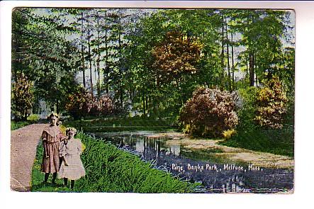 Two Girls, Banks Park, Melrose, Massachusetts, Used 1912