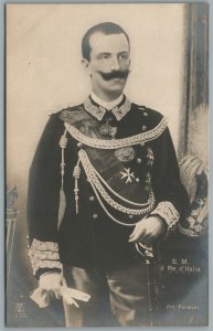 S.M. IL RE D'ITALIA Vittorio Emanuele III ANTIQUE REAL PHOTO POSTCARD RPPC