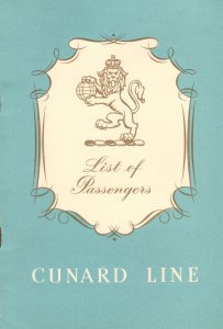 1960 Cunard Line RMS Saxonia Cruise Ship Officers Passenger List Book