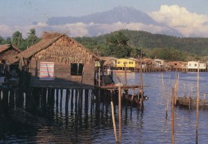 Bengkabong Water Village Map Malaysia Rare Postcard