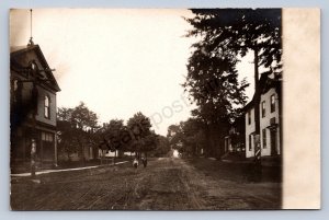 J87/ Damascus Ohio RPPC Postcard c1910 Store Homes Kids Mahoning767