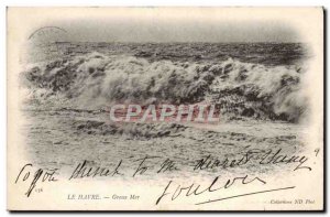 Old Postcard Le Havre Big Sea