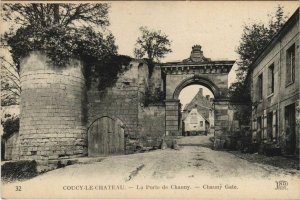 CPA COUCY-le-CHATEAU La Porte de CHAUNY CHAUNY Gate (151979)