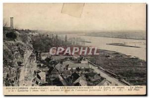 Old Postcard Rochecorbon Les Basses Rivieres Loire upstream Cliff