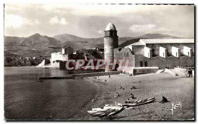 Old Postcard The Beach Collioure