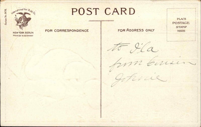 Halloween Scared Boy Ghost Story Ellen Clapsaddle c1910 Postcard bnhs EXC COND 