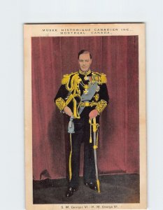 Postcard H. M. George VI Musee Historique Canadien Inc. Montreal Canada