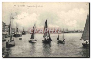 Old Postcard Le Havre Boats in front Port Boat