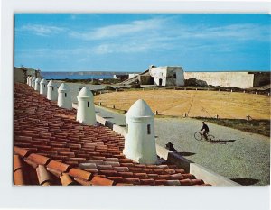 Postcard Fortress and mariner's compass card, Sagres, Portugal