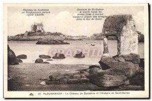 Postcard Old Ploumanach Costaeres the castle and the Oratory of Saint Guirec