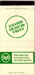 Vintage Matchbook Cover United States Steel Farm Service Center MB92