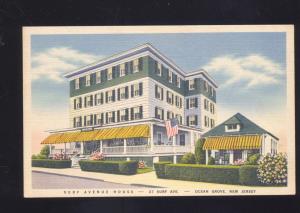 OCEAN GROVE NEW JERSEY SURF AVENUE HOUSE VINTAGE LINEN ADVERTISING POSTCARD