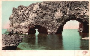 Vintage Postcard Arches On Annacappa Island Santa Barbara California Detroit Pub