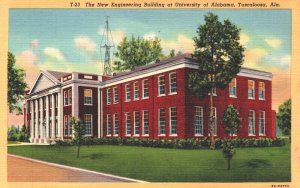 USA Engineering Building University Alabama Tuscaloosa Linen Postcard 05.41