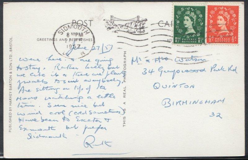 Devon Postcard - The Beach and Parade, Sidmouth     RS8731