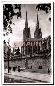 Old Postcard The Cathedral Quimper and Fortifications