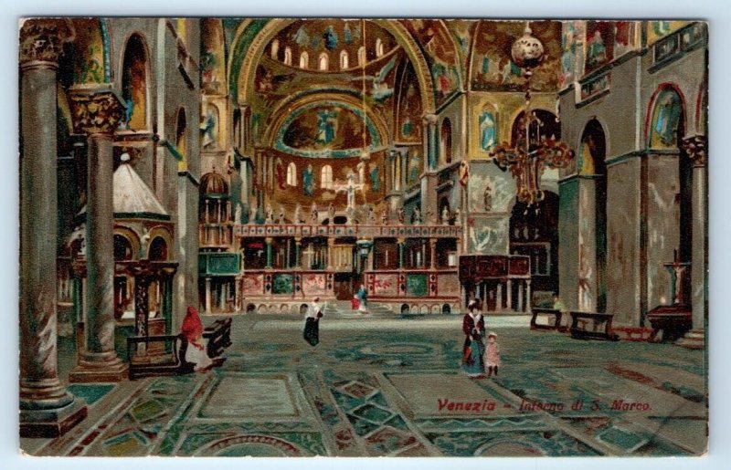 Interno di S. Marco VENEZIA Venice ITALY artist Postcard