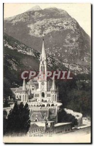 Old Postcard Lourdes Basilica