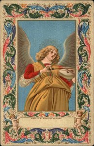 Italian Angel Renaissance Embossed Border c1910 Vintage Postcard